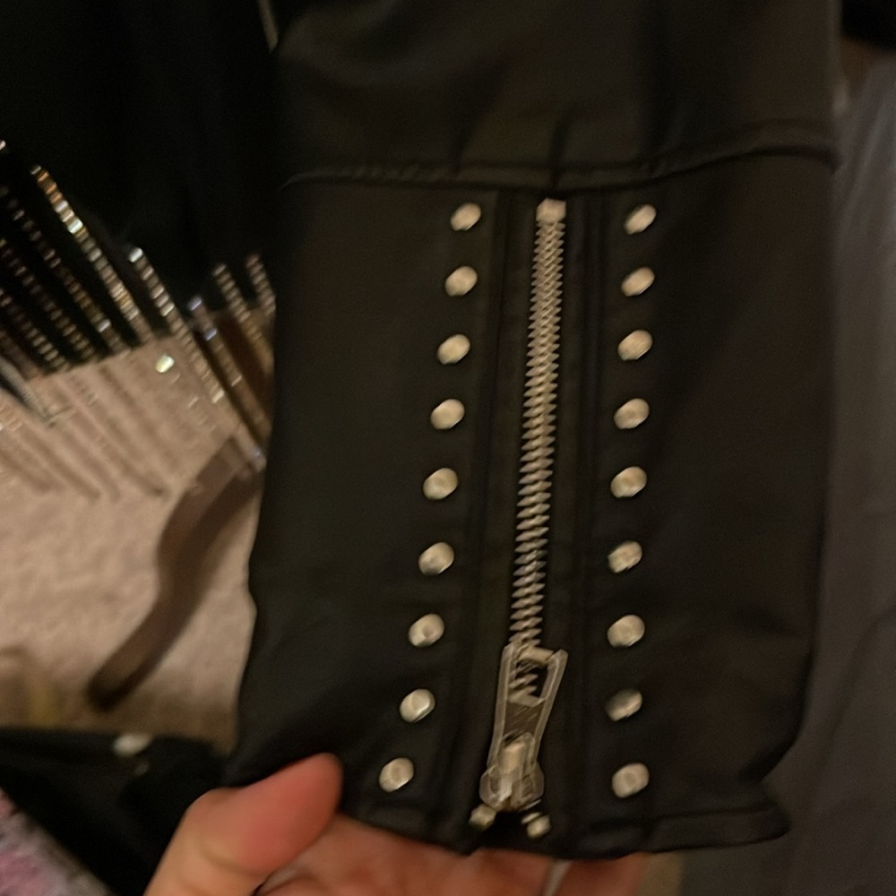 Super Cute Authentic Bebe Medium Leather Biker Ja… - image 2